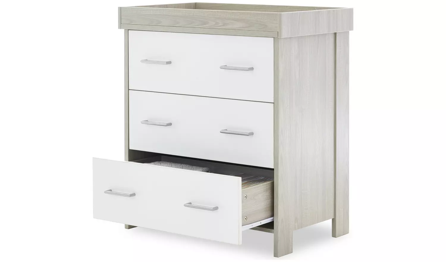 Obaby Nika 3 Piece Nursery Furniture Set - Grey Wash & White