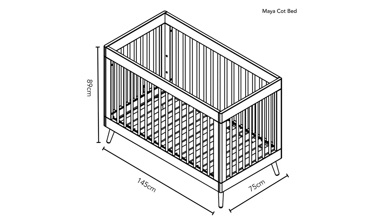 Obaby Maya 2 Pieces Cot Bed Nursery Set - White