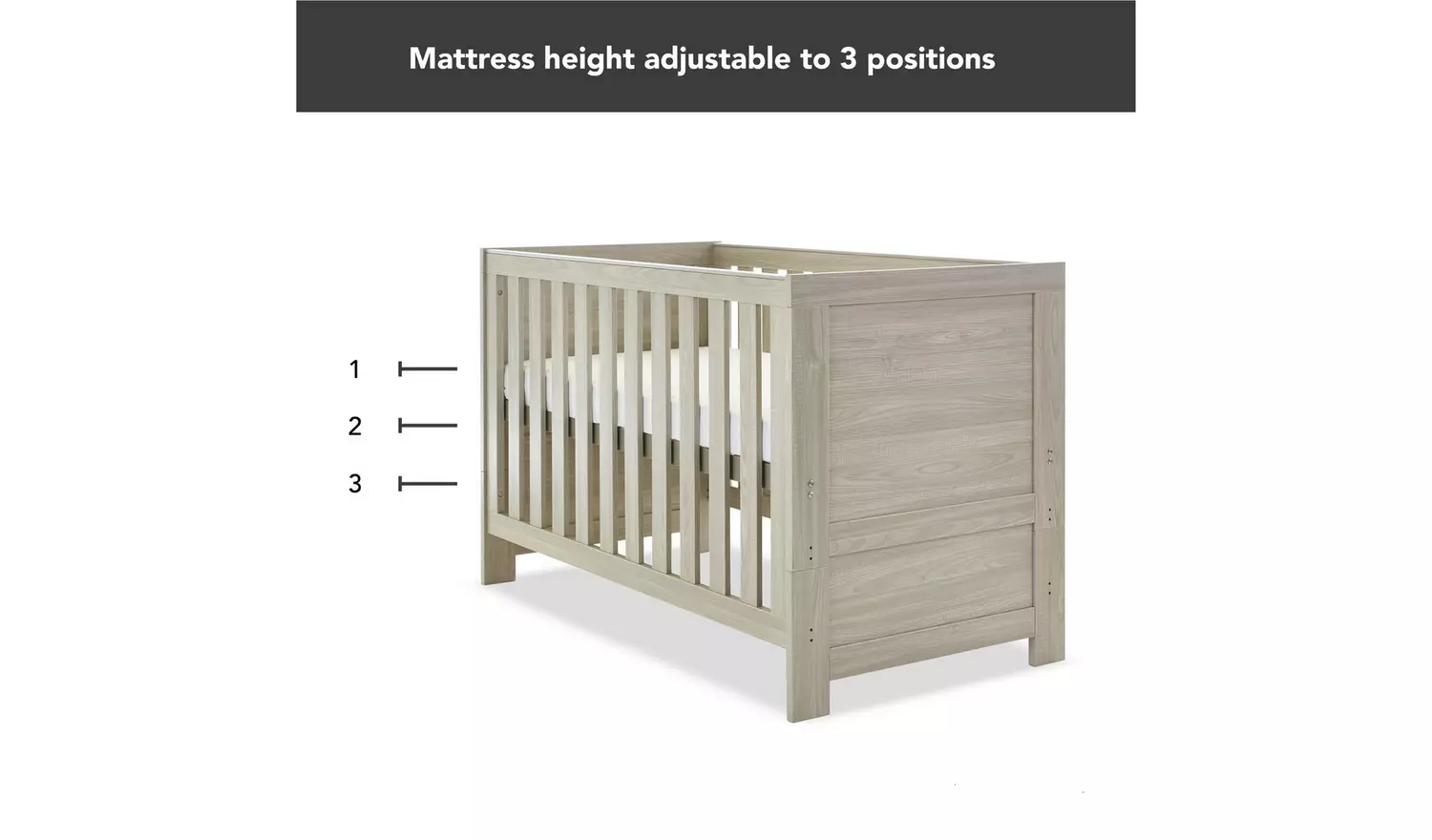 Obaby Nika 2 Piece Nursery Furniture Set - Grey Wash