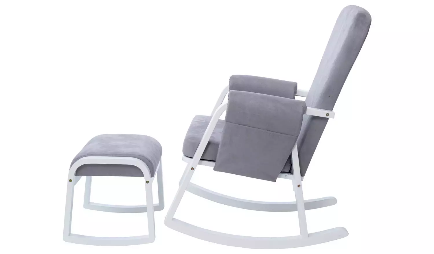 Ickle Bubba Dursley Rocking Chair and Stool – Pearl Grey