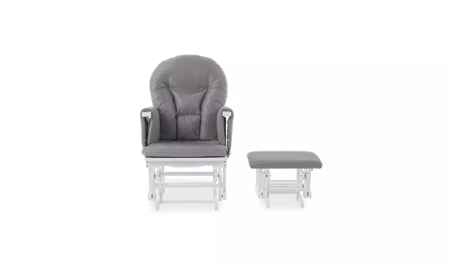Obaby Reclining Gliding Nursing Chair & Stool - White & Grey
