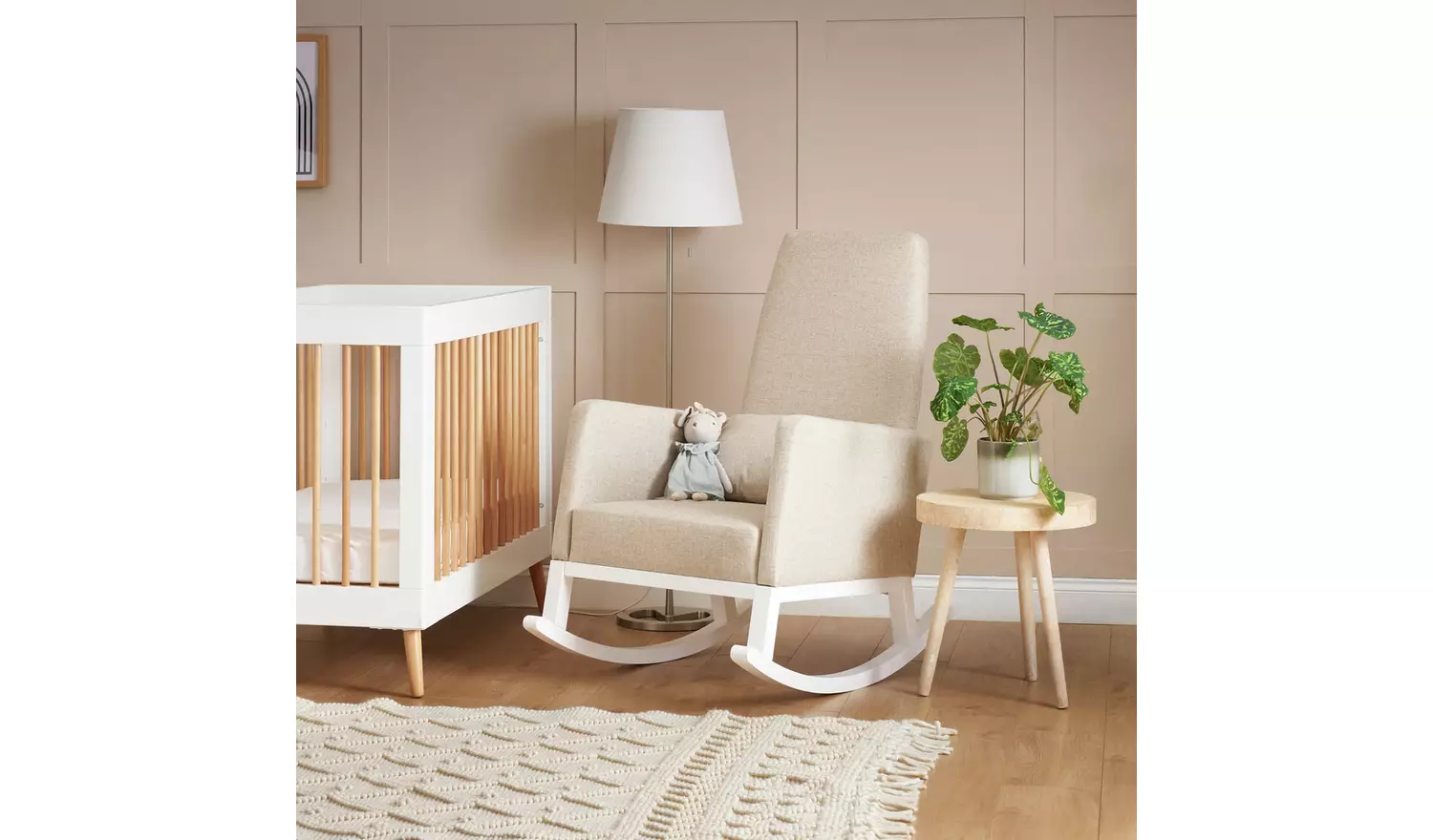 Obaby High Back Rocking Nursing Chair - Oatmeal