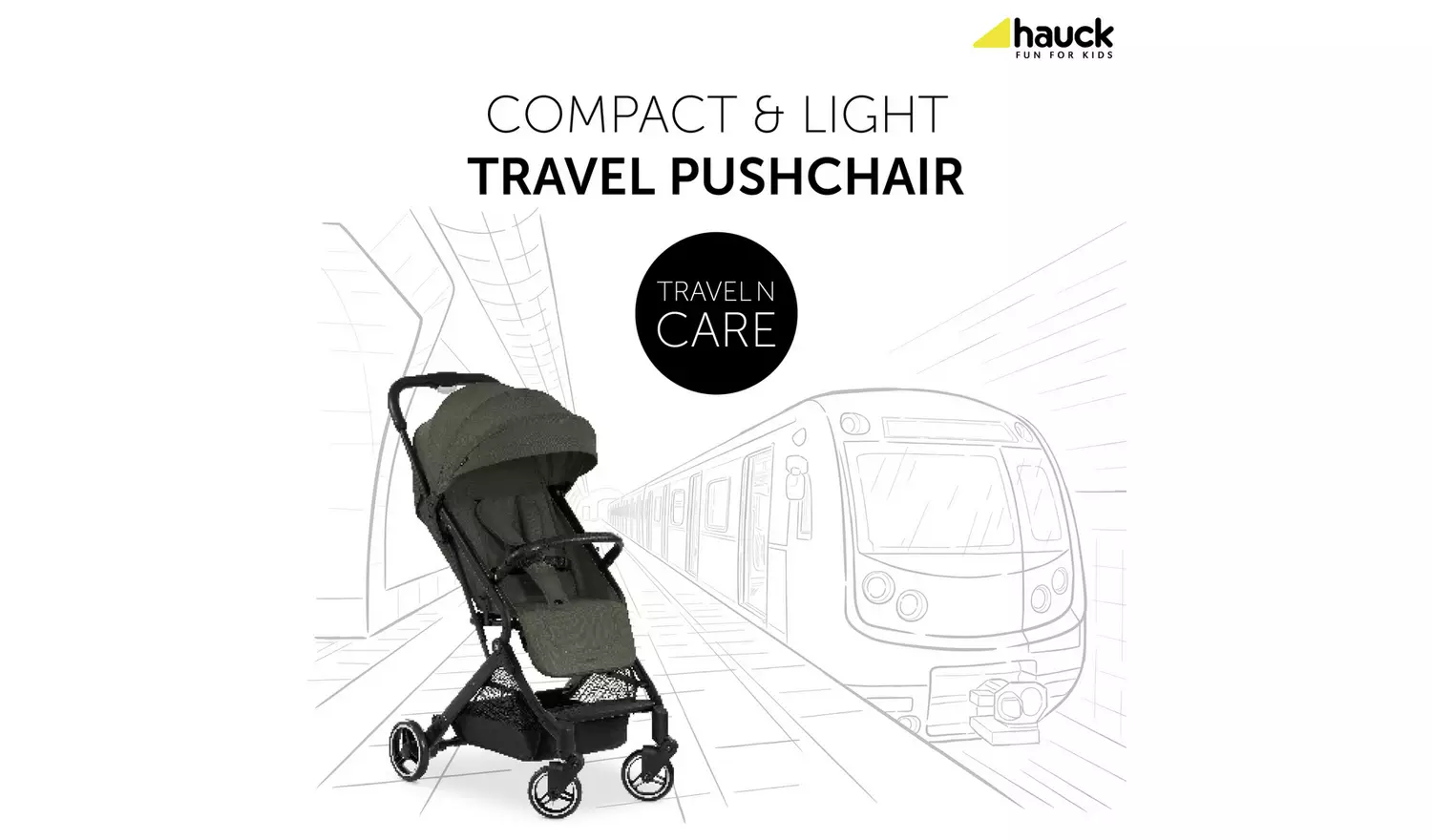 Hauck Travel N Care Pushchair - Dark Olive