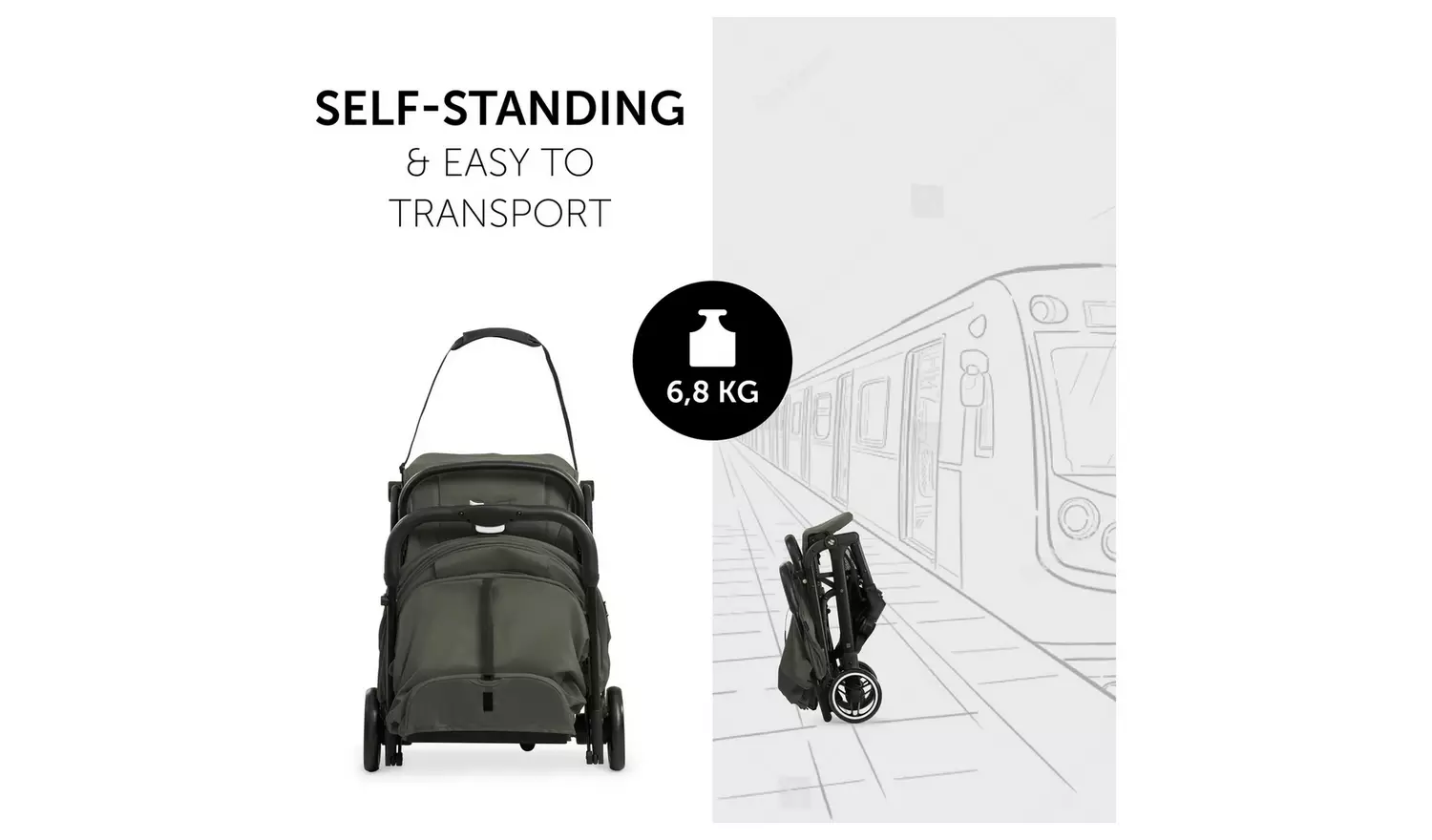 Hauck Travel N Care Pushchair - Dark Olive