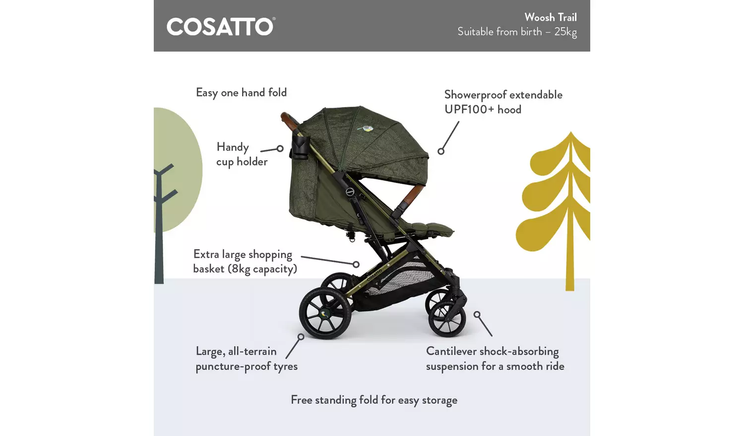 Cosatto Woosh Trail Bureau Pushchair