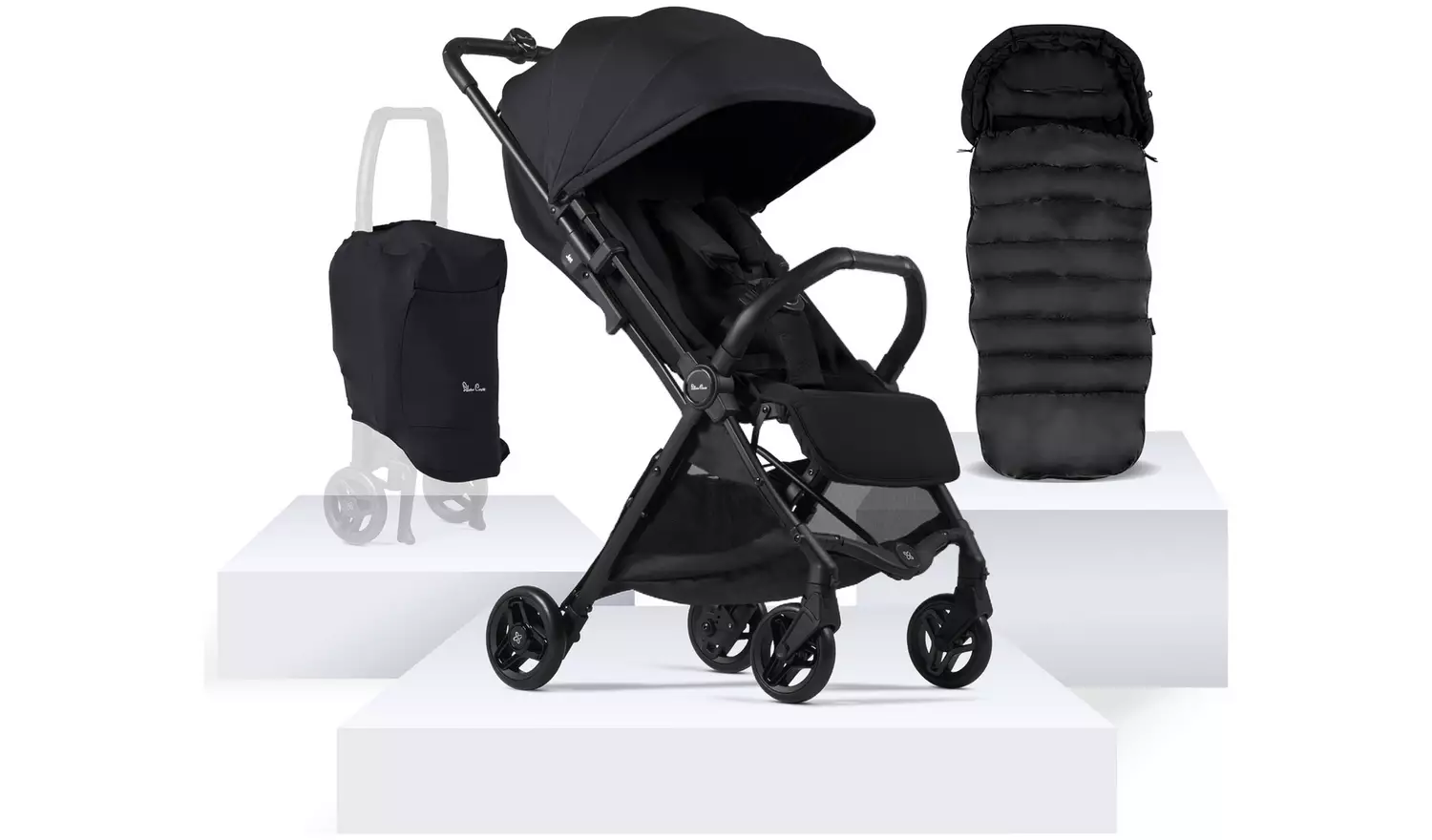 Silver Cross Jet Stroller 5 pc Bundle – Black