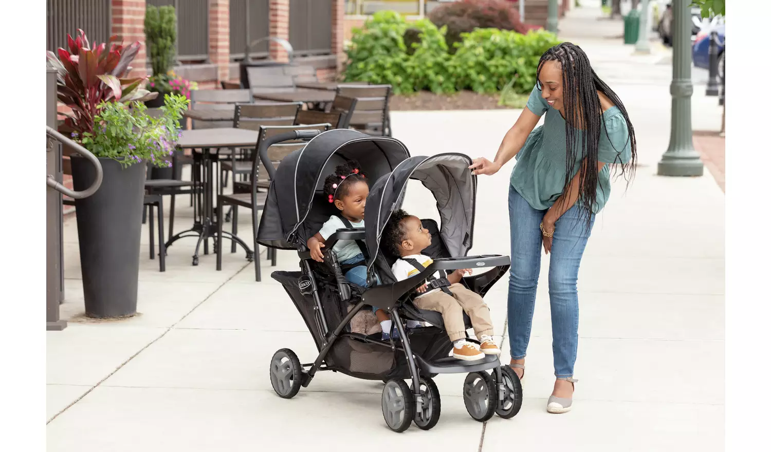 Graco Stadium Duo Tandem Pushchair - Black