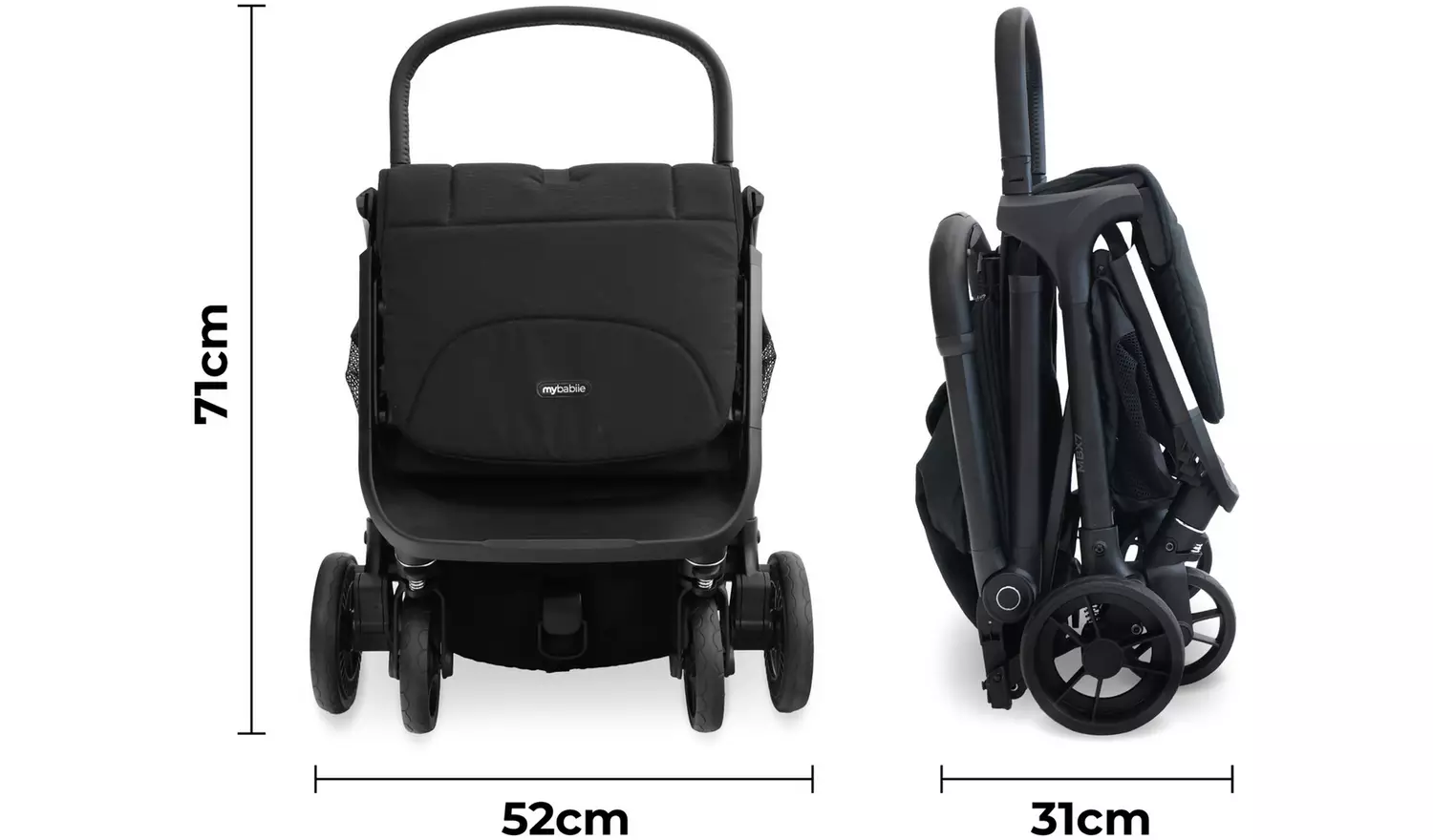 My Babiie MBX7 Compact Stroller - Black