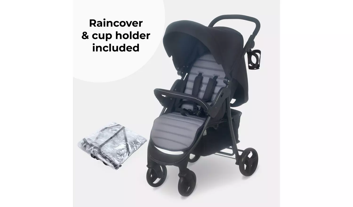 My Babiie MB30 Plus Pushchair - Black / Grey