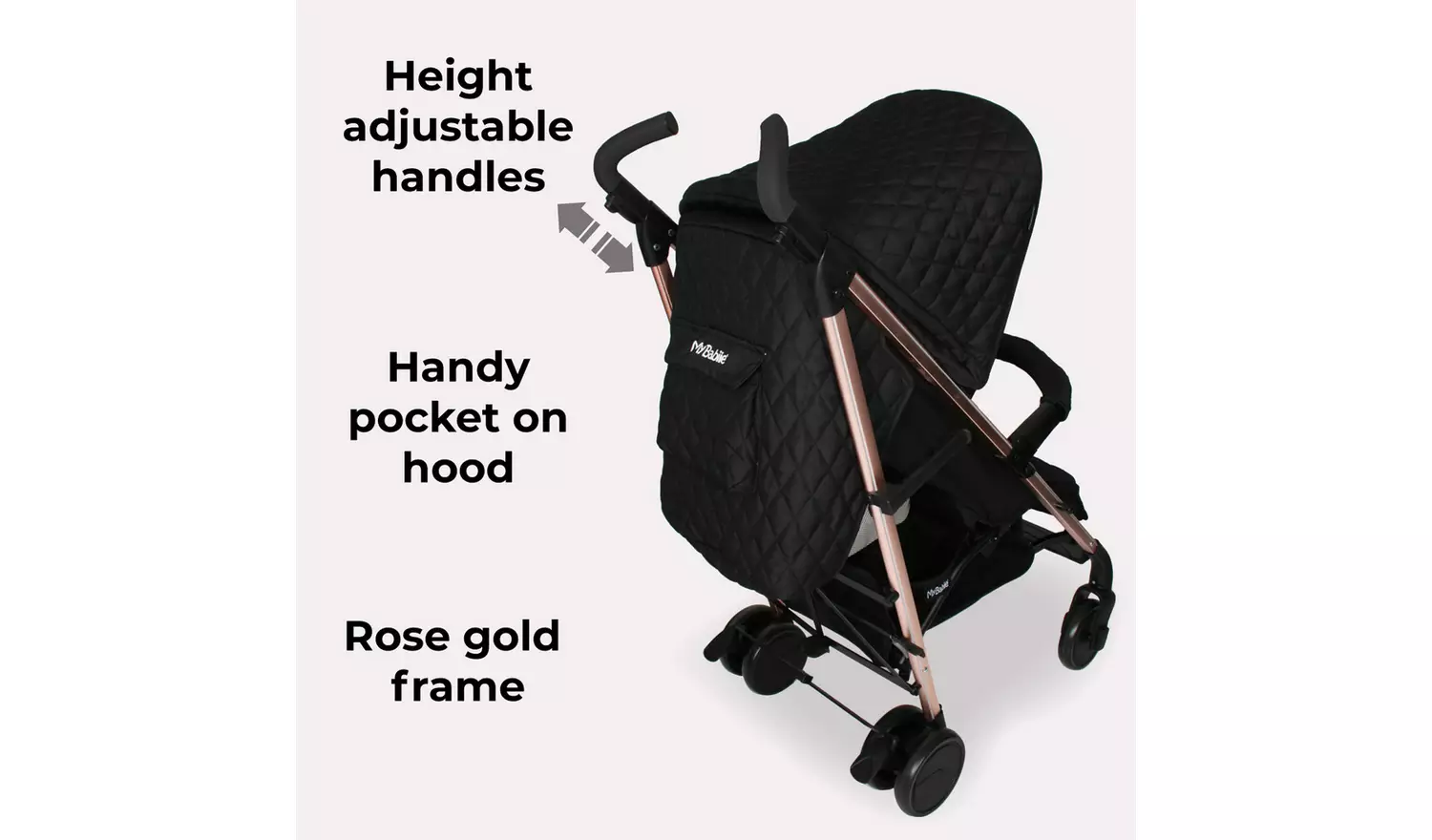 My Babiie MB51 Stroller - Quilted Black