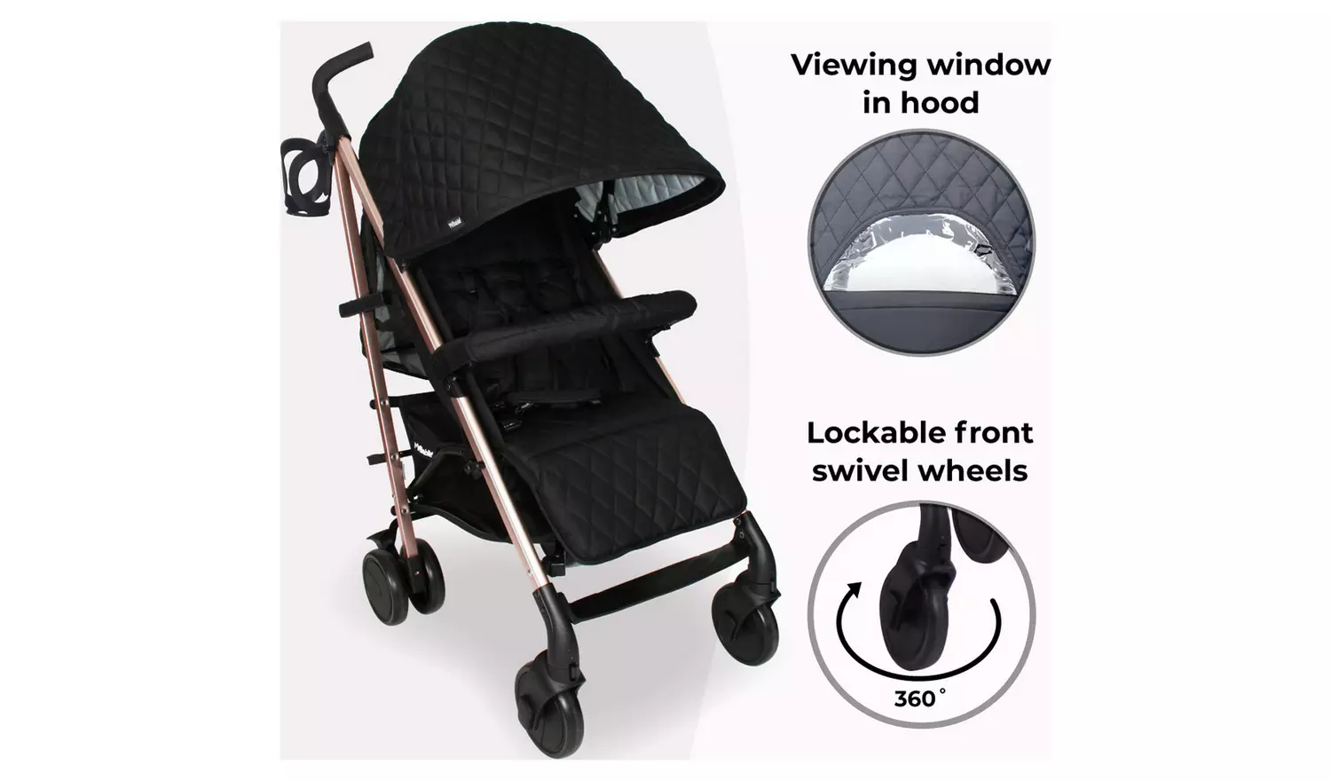 My Babiie MB51 Stroller - Quilted Black