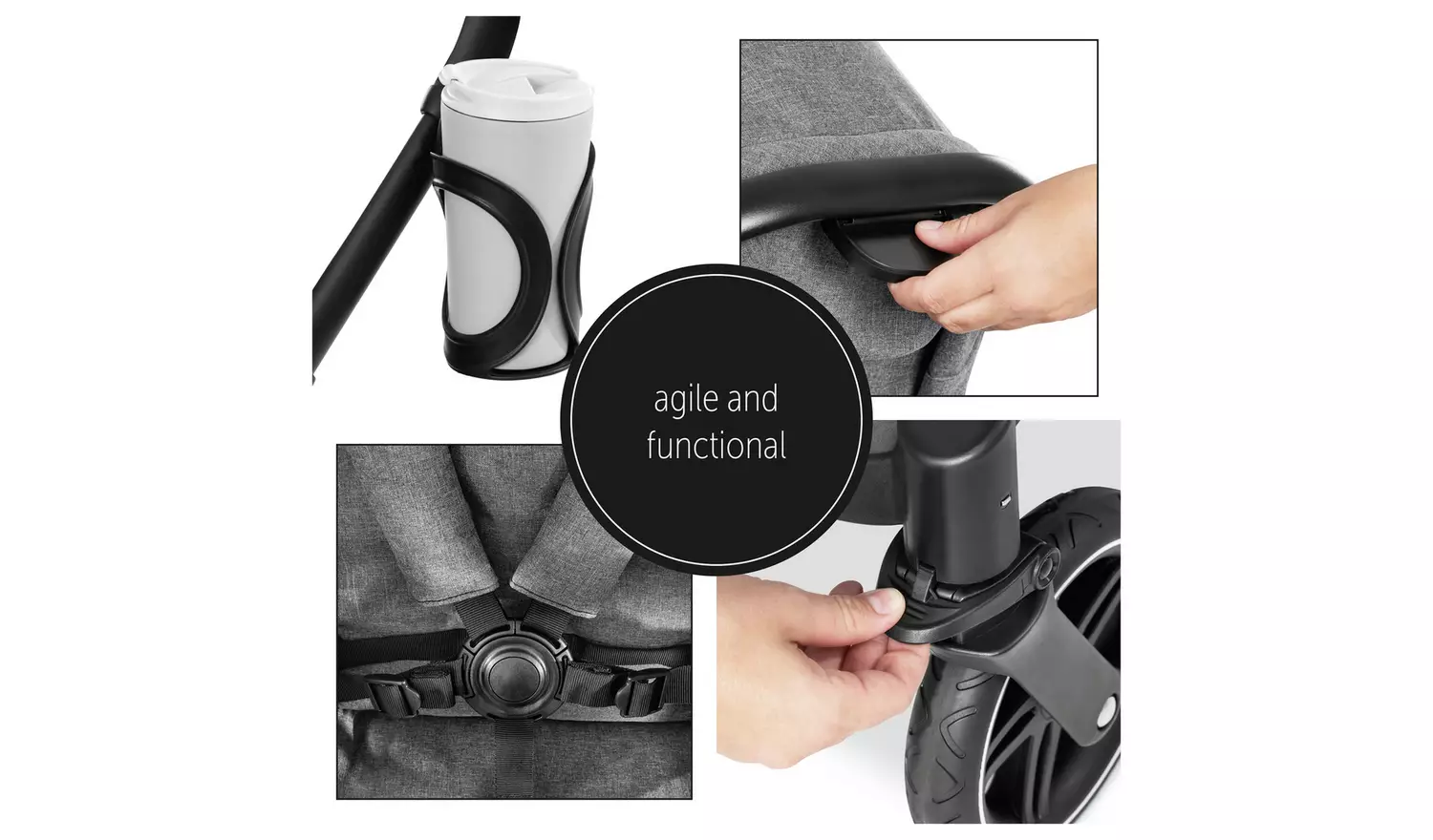 Hauck Atlantic Twin Pushchair Grey