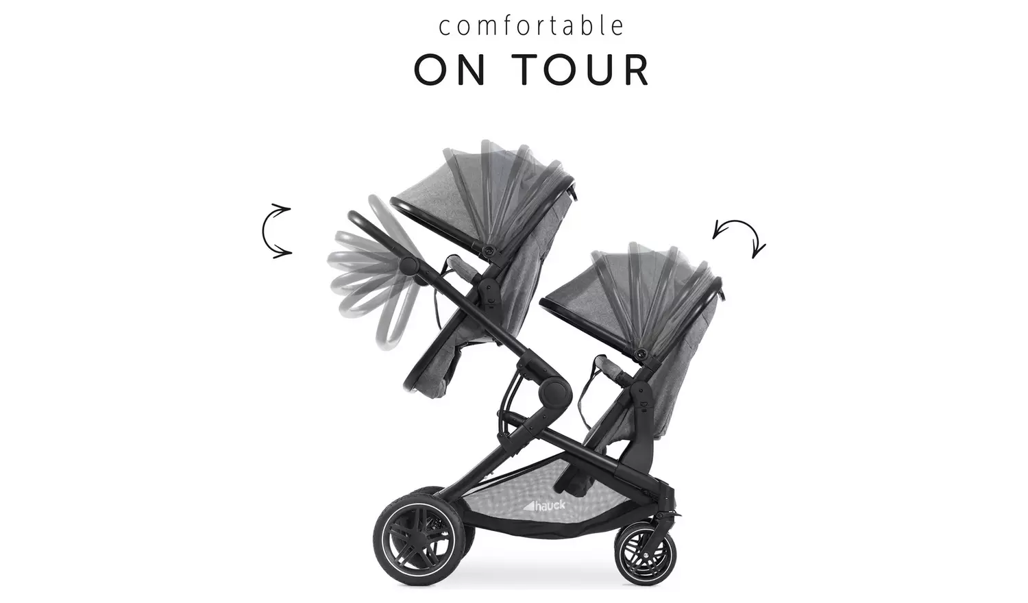 Hauck Atlantic Twin Pushchair Grey