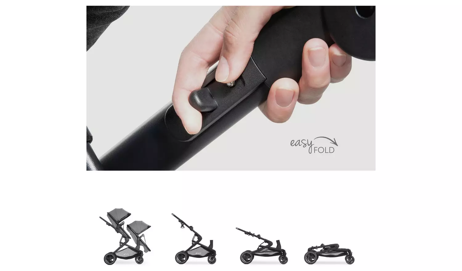 Hauck Atlantic Twin Pushchair Grey