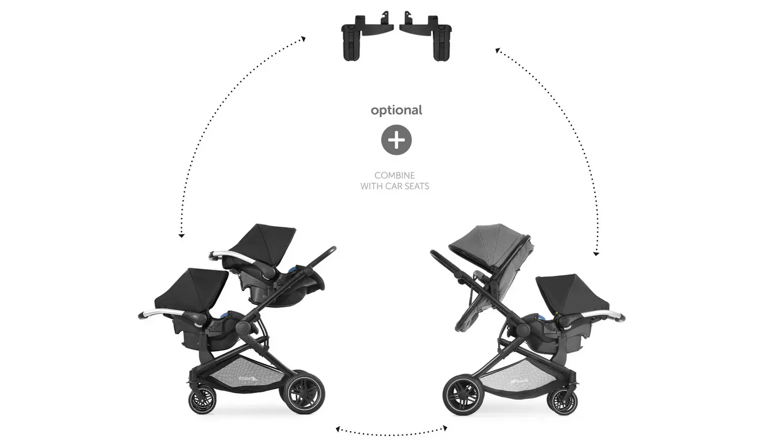 Hauck Atlantic Twin Pushchair Grey