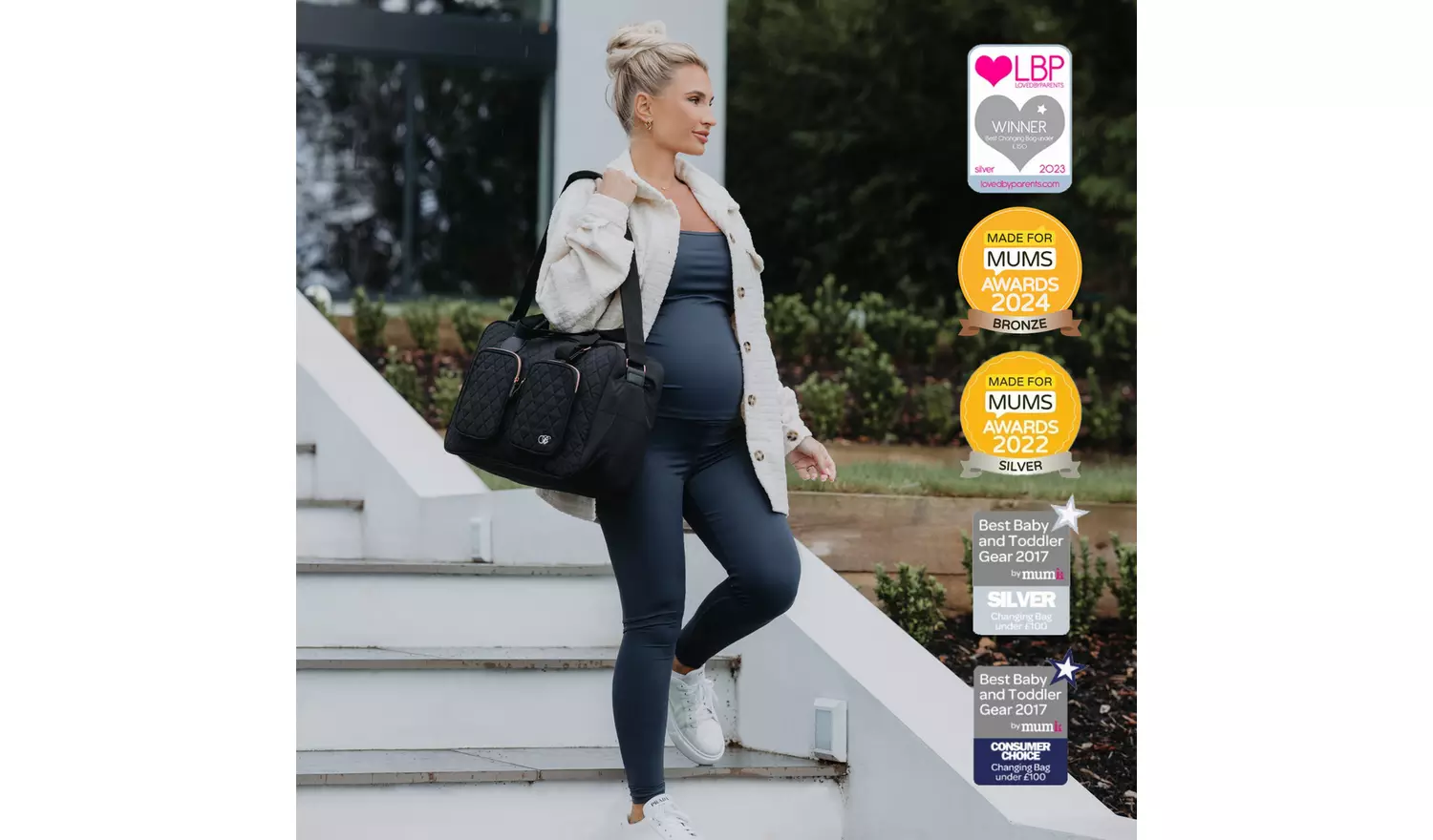 My Babiie Deluxe Changing Bag - Black Quilted