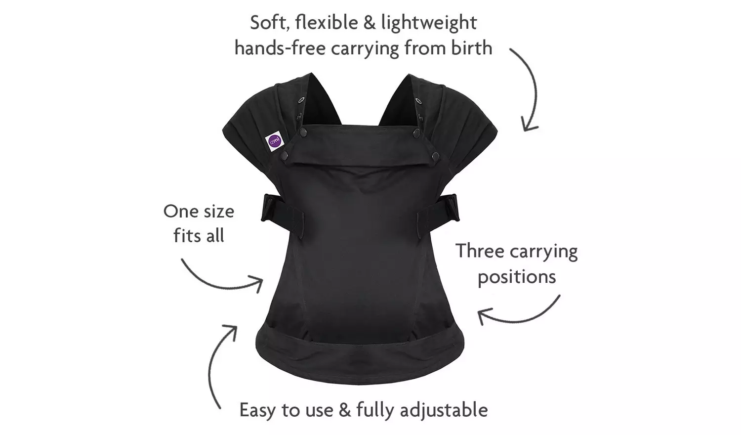 Izmi Essentials Baby Carrier - Black