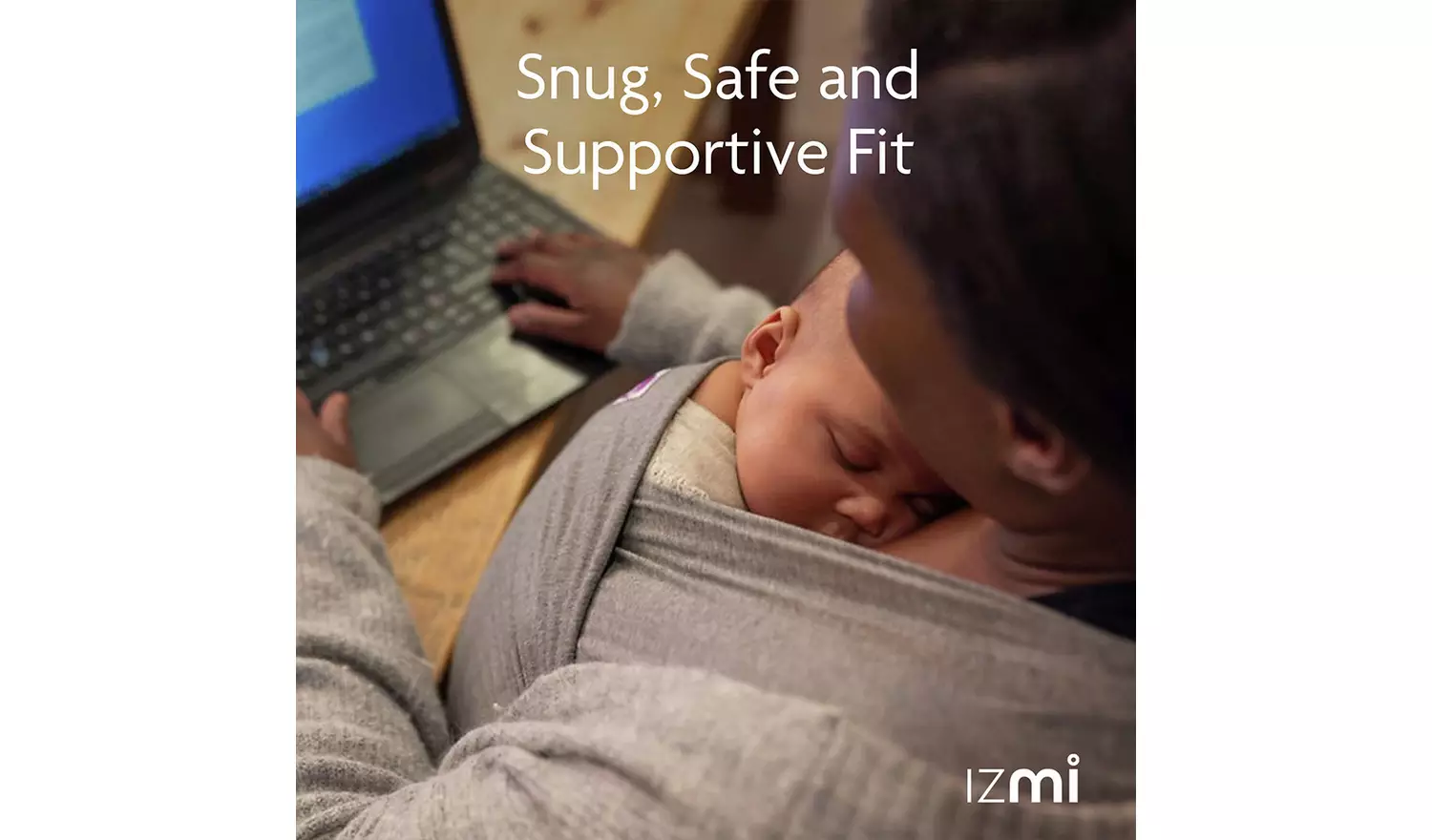 Izmi Essential Baby Wrap - Mid Grey