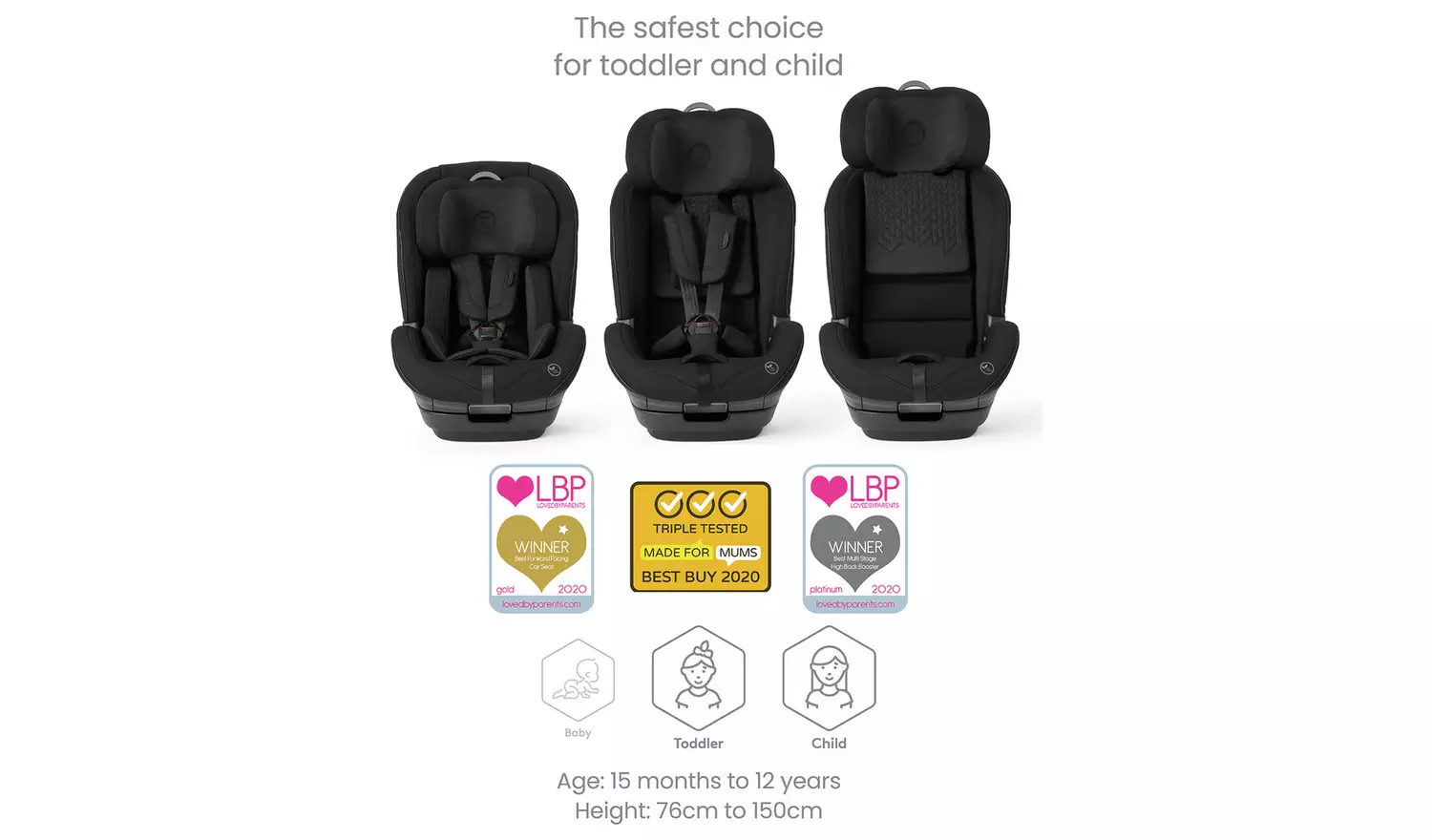 Silver Cross Balance R129 ISOFIX Car Seat - Black