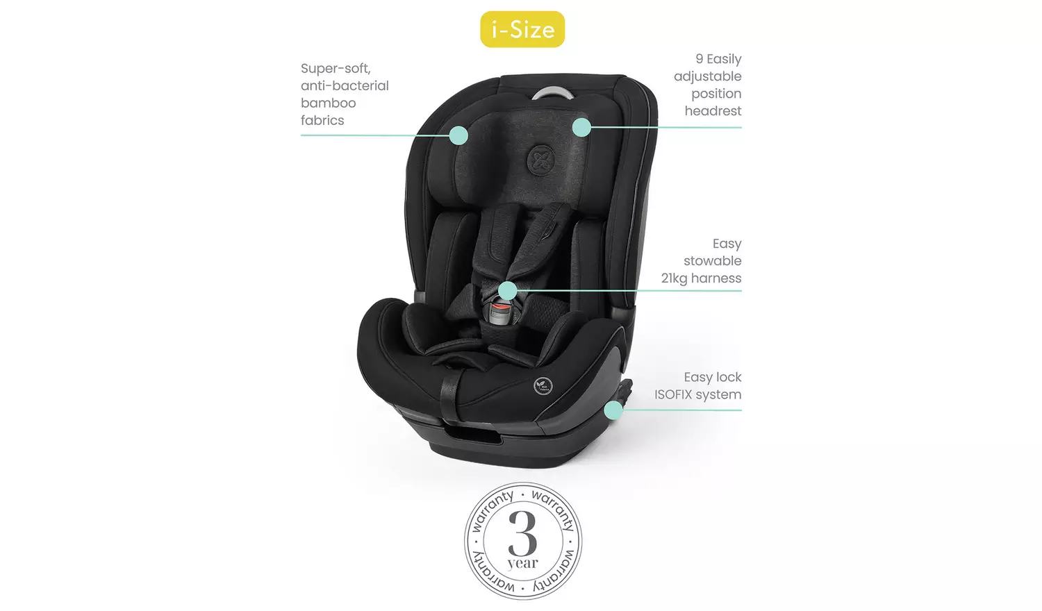 Silver Cross Balance R129 ISOFIX Car Seat - Black