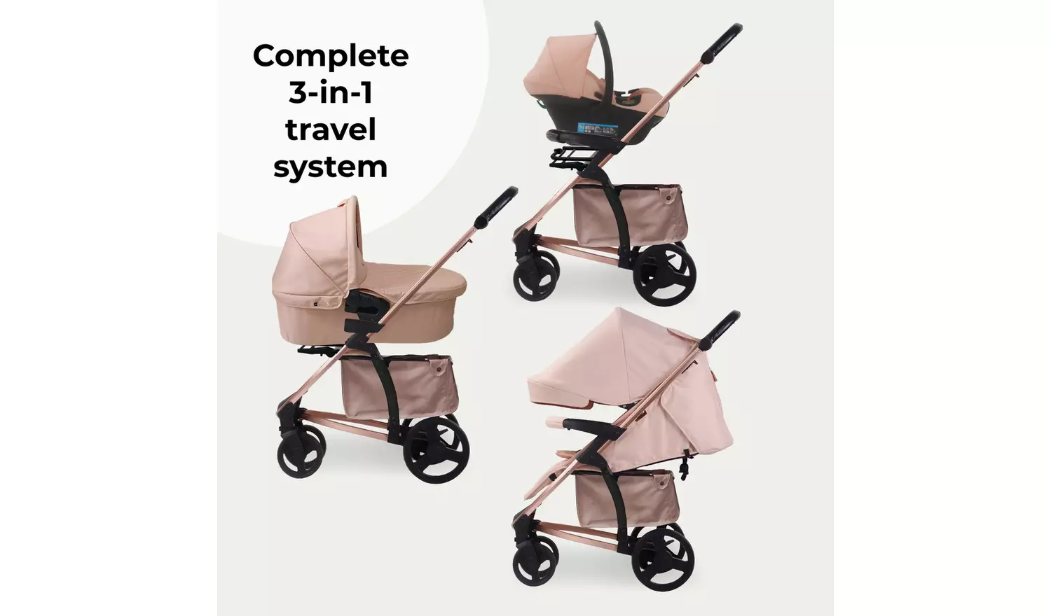 My Babiie MB200i 3-in-1 Travel System - Blush