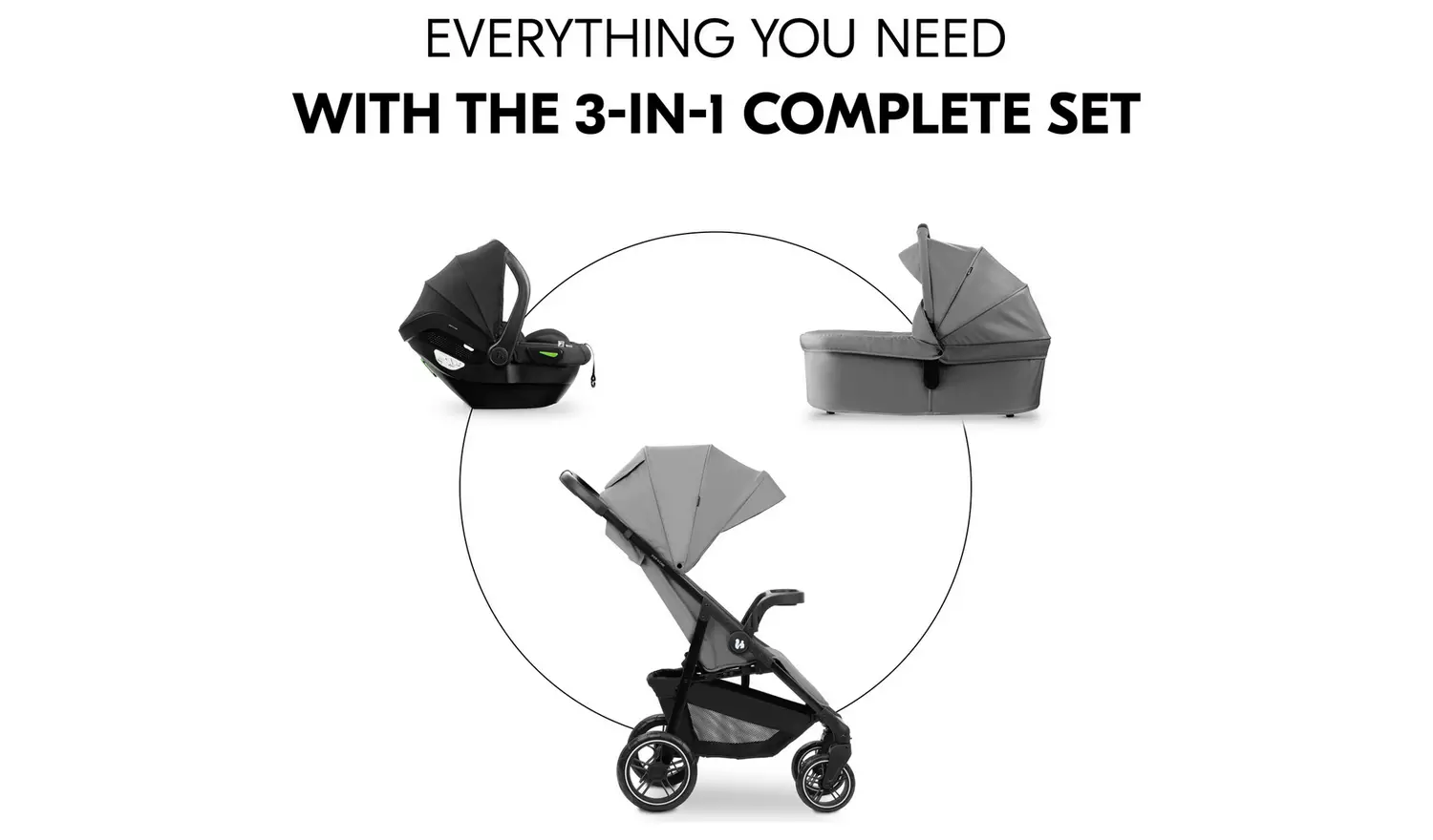 Hauck Shop And Care Trio Travel System - Grey
