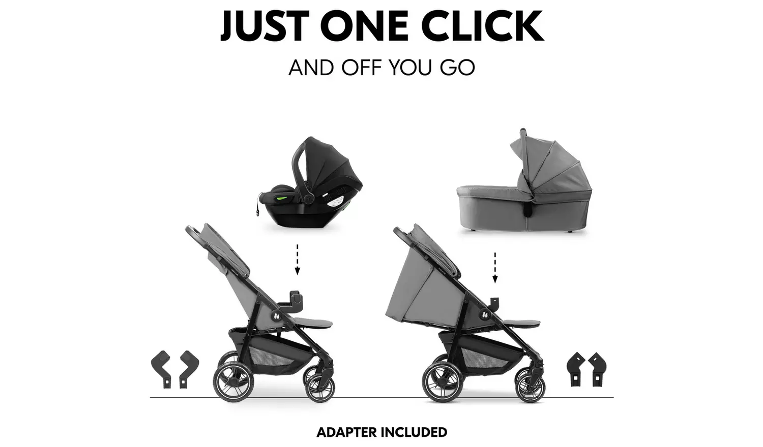 Hauck Shop And Care Trio Travel System - Grey