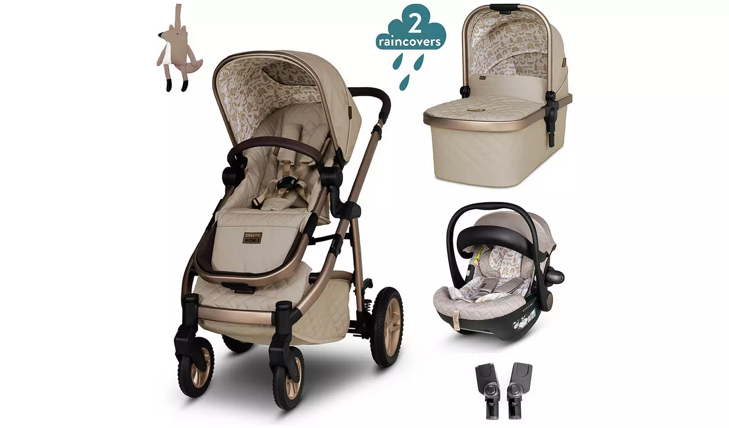 Cosatto Wow 3 Travel System 4 piece Bundle Whisper