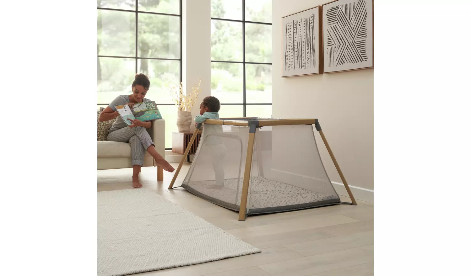 Tutti Bambini Cozee Go Crib - Oak Charcoal