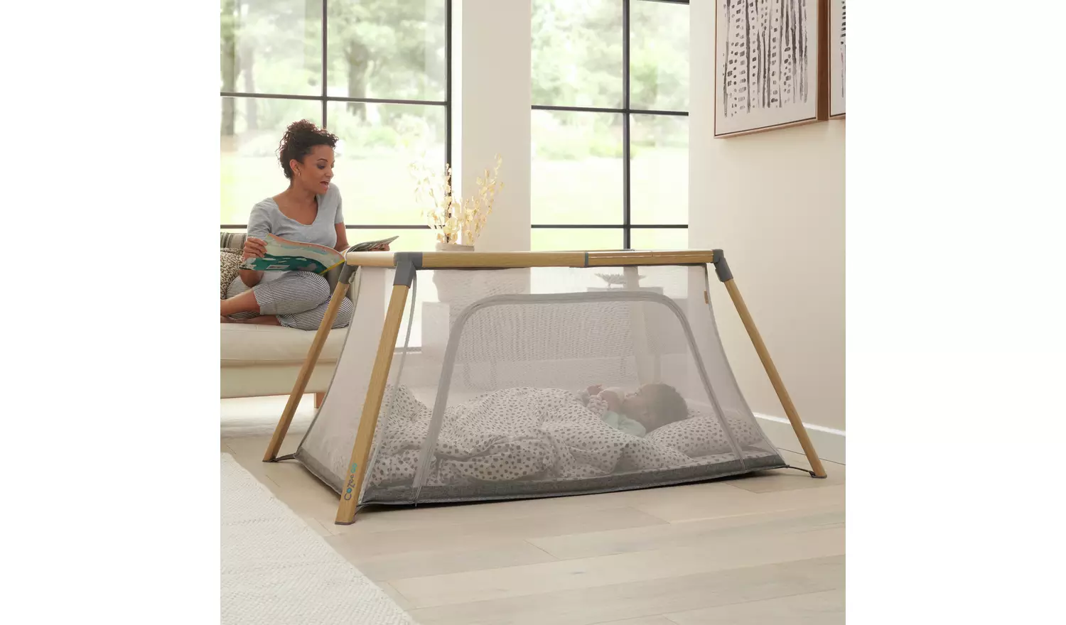 Tutti Bambini Cozee Go Crib - Oak Charcoal