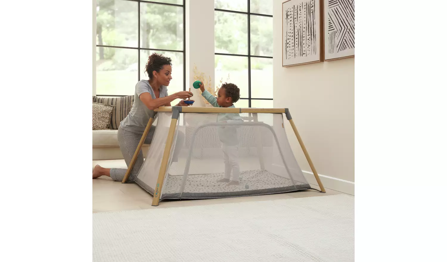 Tutti Bambini Cozee Go Crib - Oak Charcoal