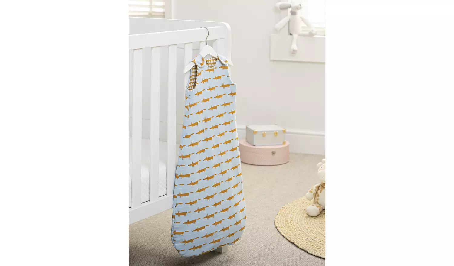 Tu X Scion Blue Mr Fox 1.5 Tog Sleeping Bag & Cot Sheet Set 12-18 months