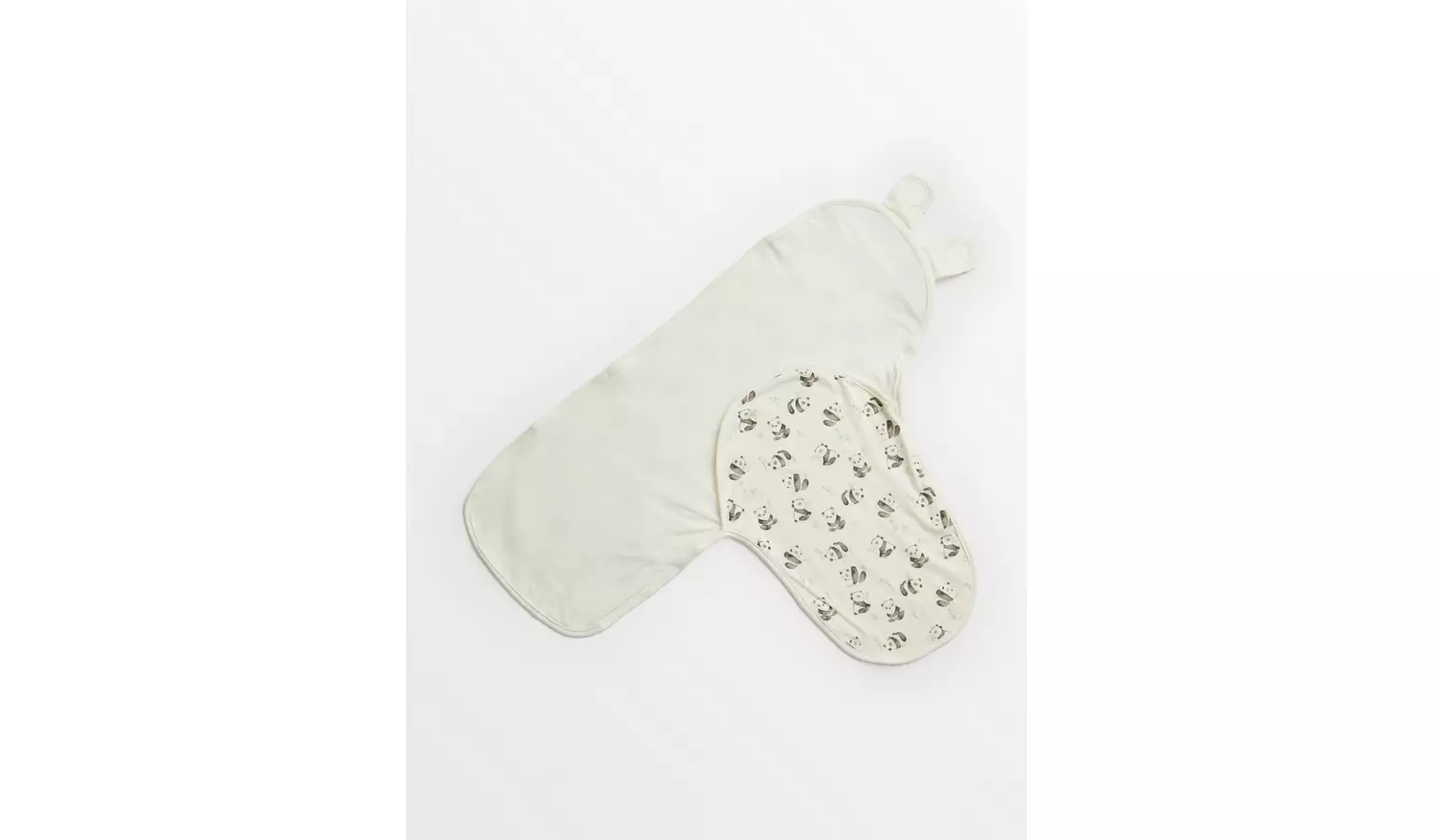 Cream Panda Print Swaddle Blanket One Size