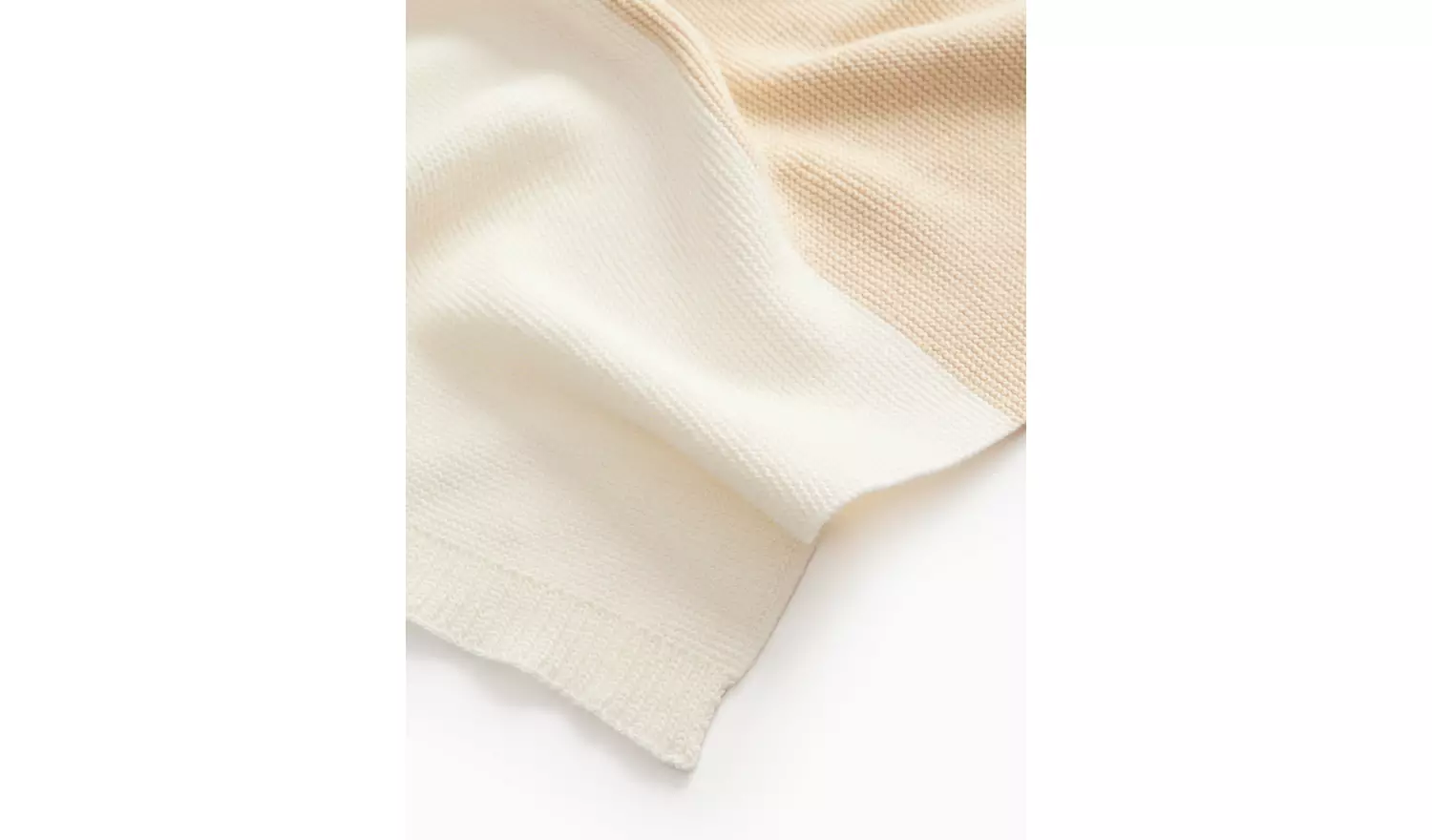 Beige Stripe Knitted Blanket One Size