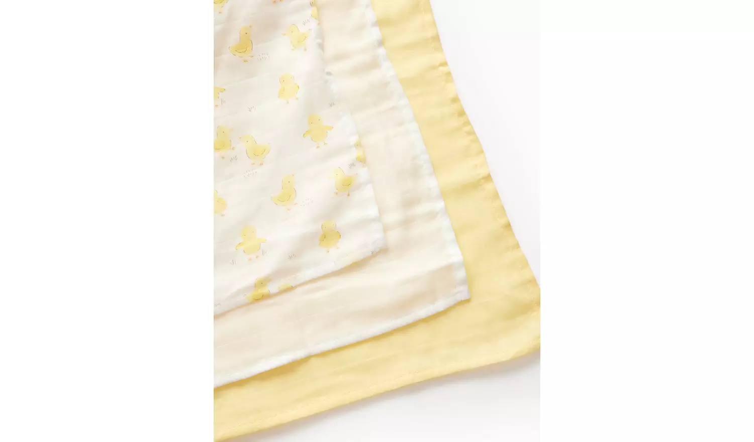 Little Chick Yellow & White Muslin Cloths 5 Pack One Size