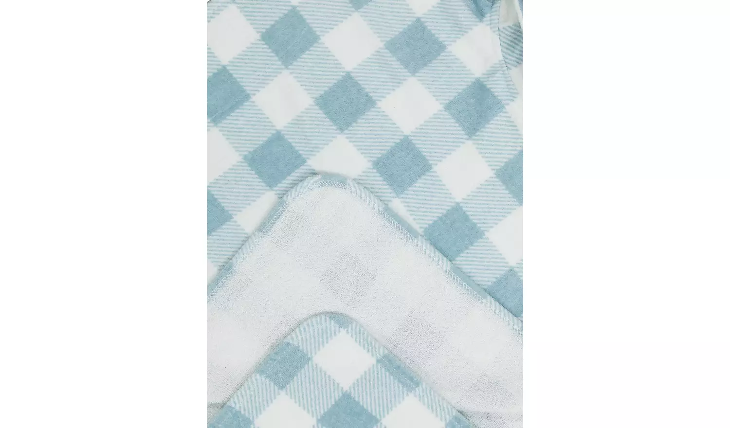 Blue Check Hooded Towelling Poncho - One Size