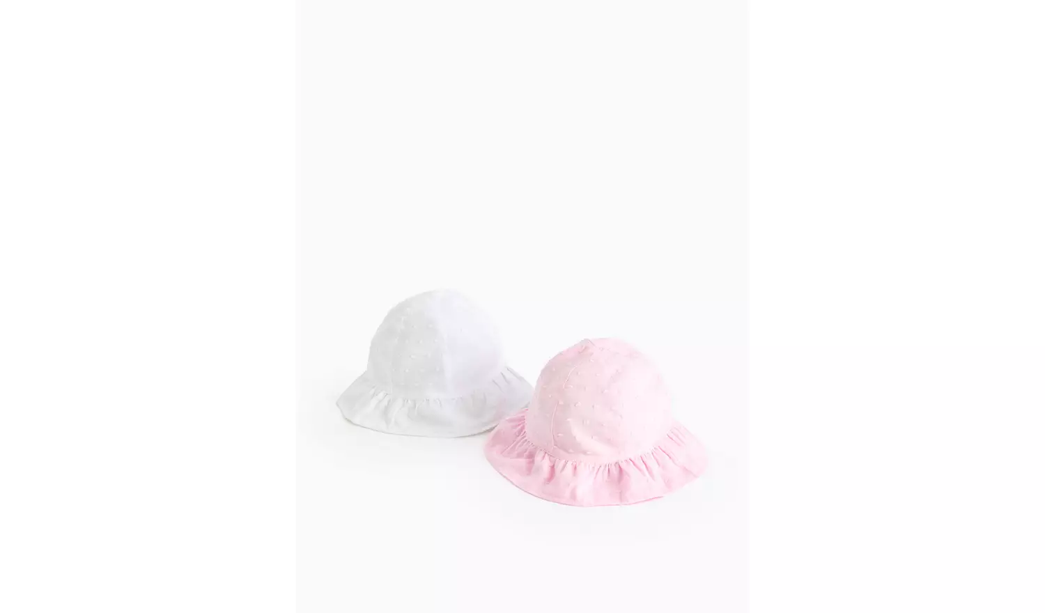 Pink & White Broderie Summer Hats 2 Pack 6-12 months