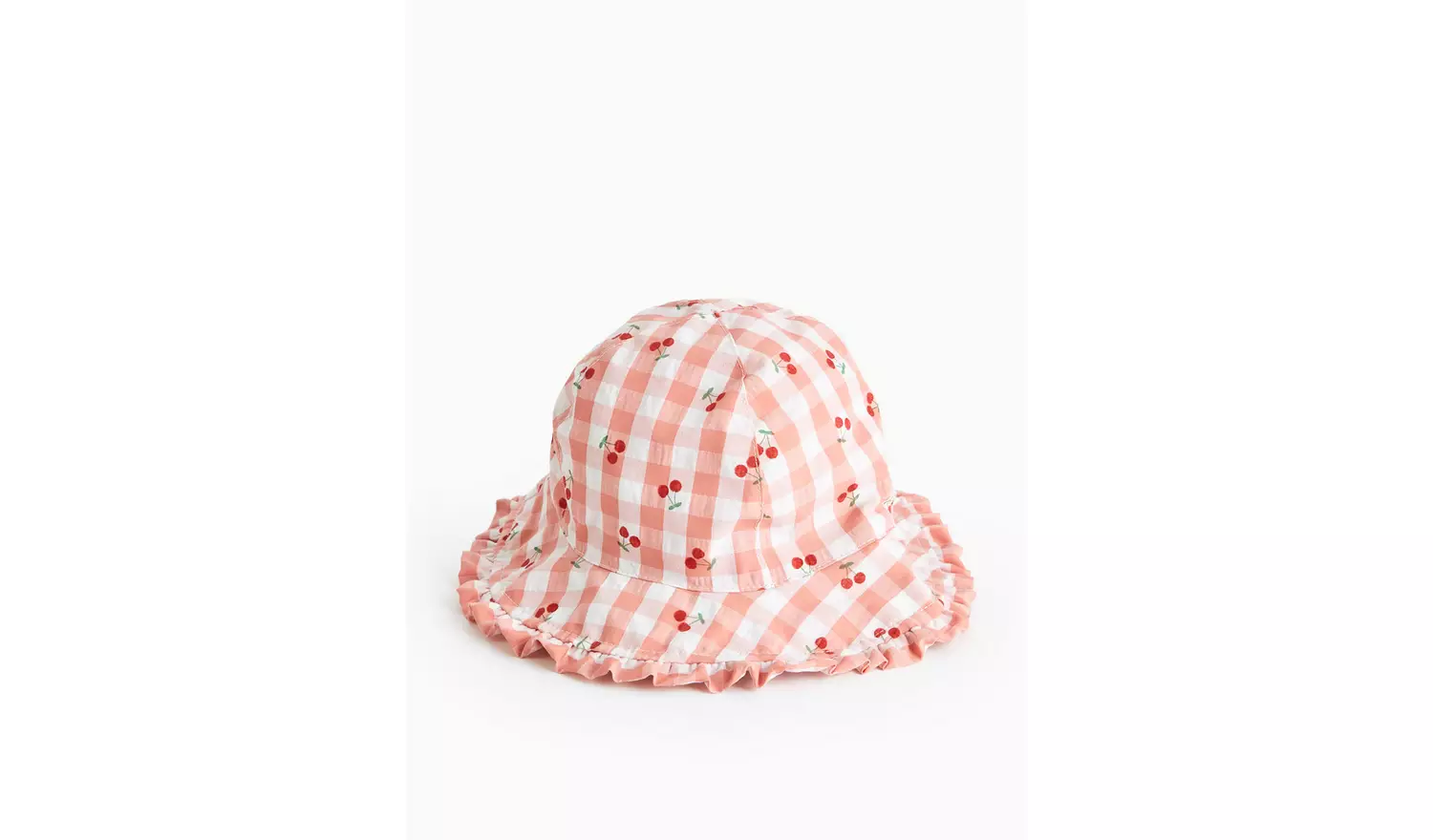 Pink Cherry Gingham Sun Hat 1-2 years