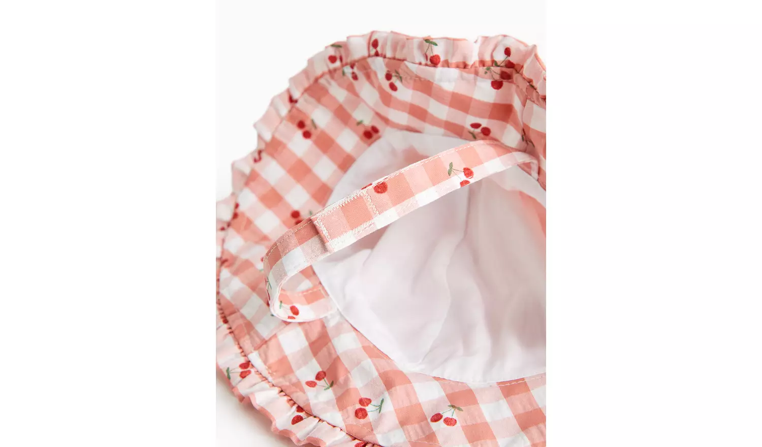 Pink Cherry Gingham Sun Hat 3-6 months