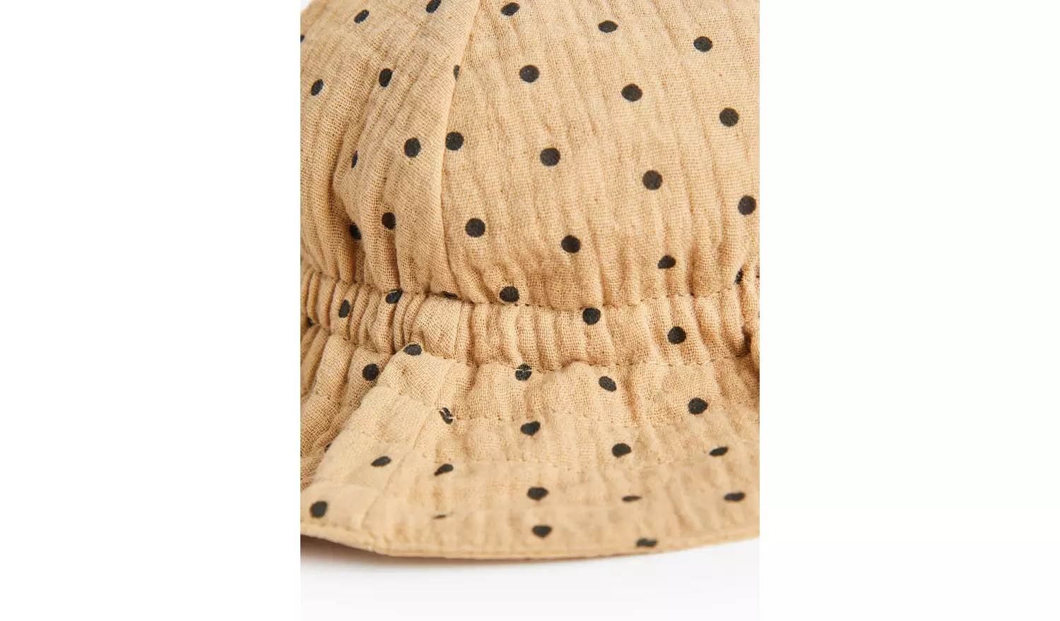 Beige Spot Print Gauze Sun Hat 3-6 months