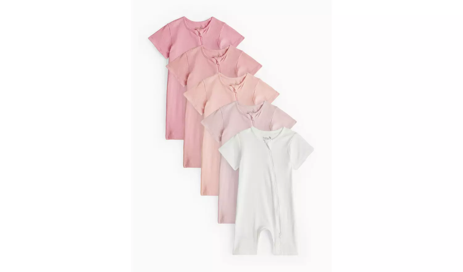 Tiny Baby Pink Rompers 5 Pack 9-12 months