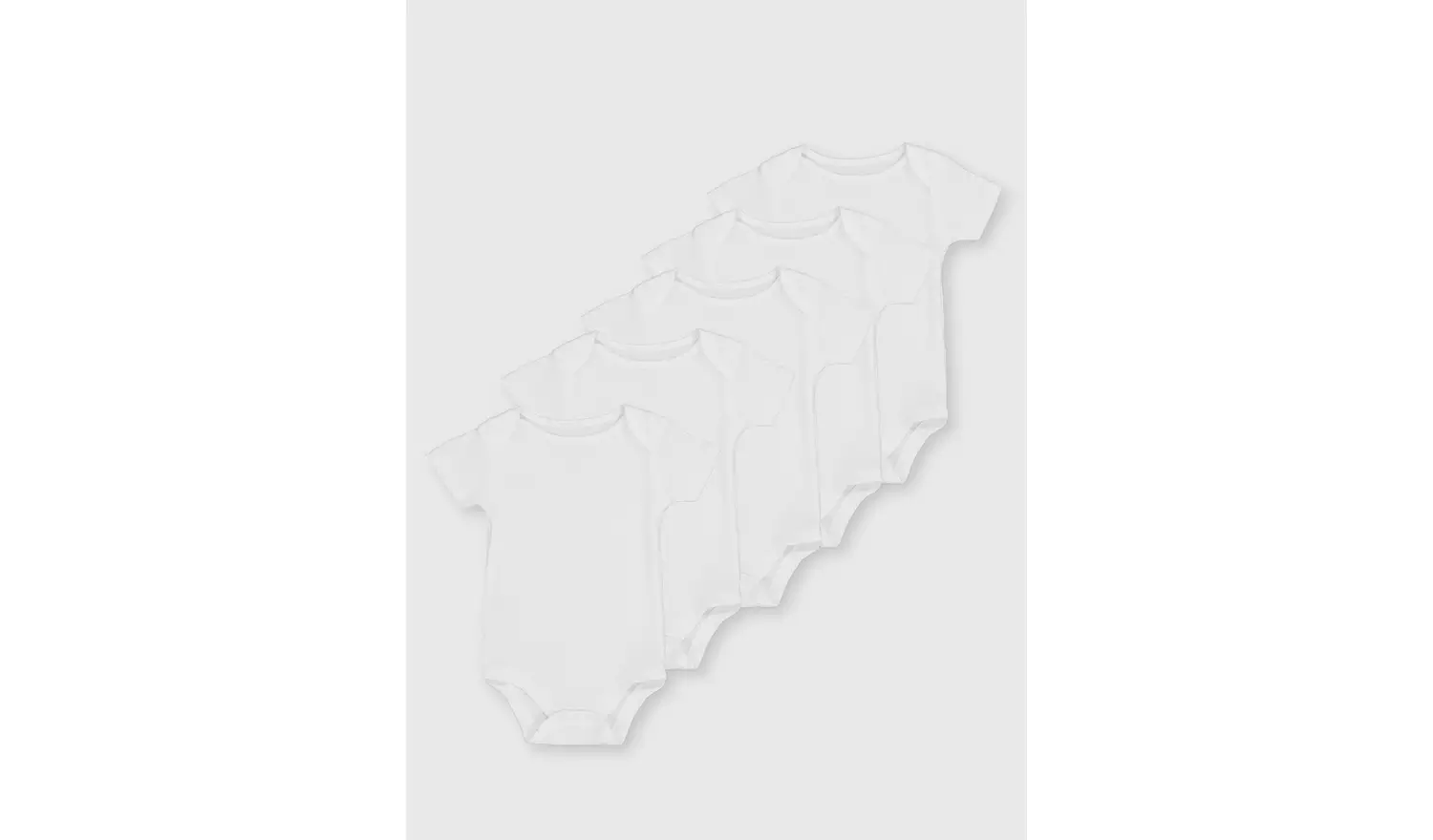 White Short Sleeve Bodysuits 5 Pack 2-3 years