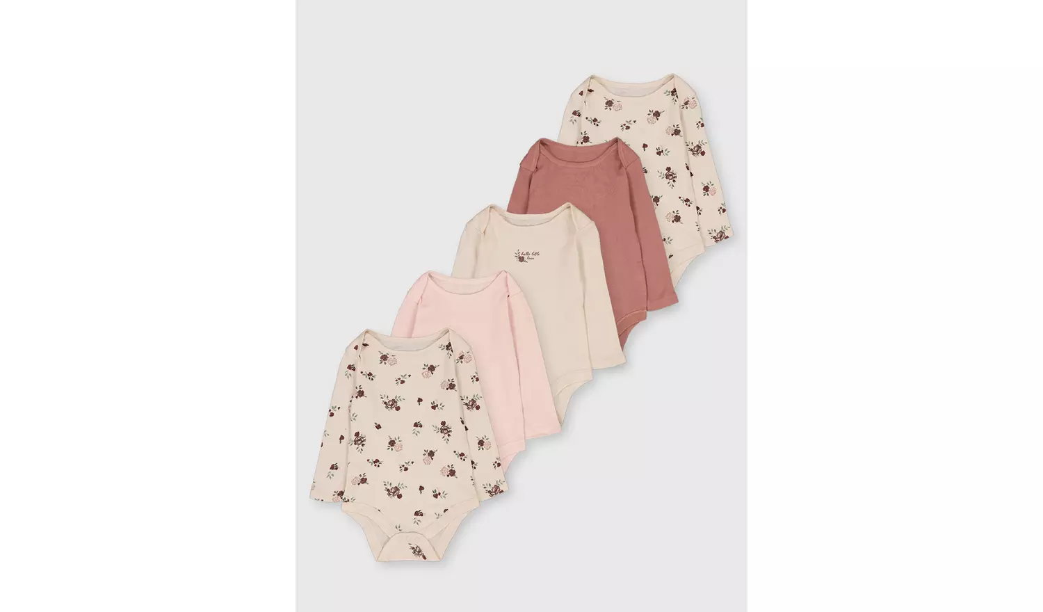 Vintage Rose Bodysuits 5 Pack - Tiny Baby