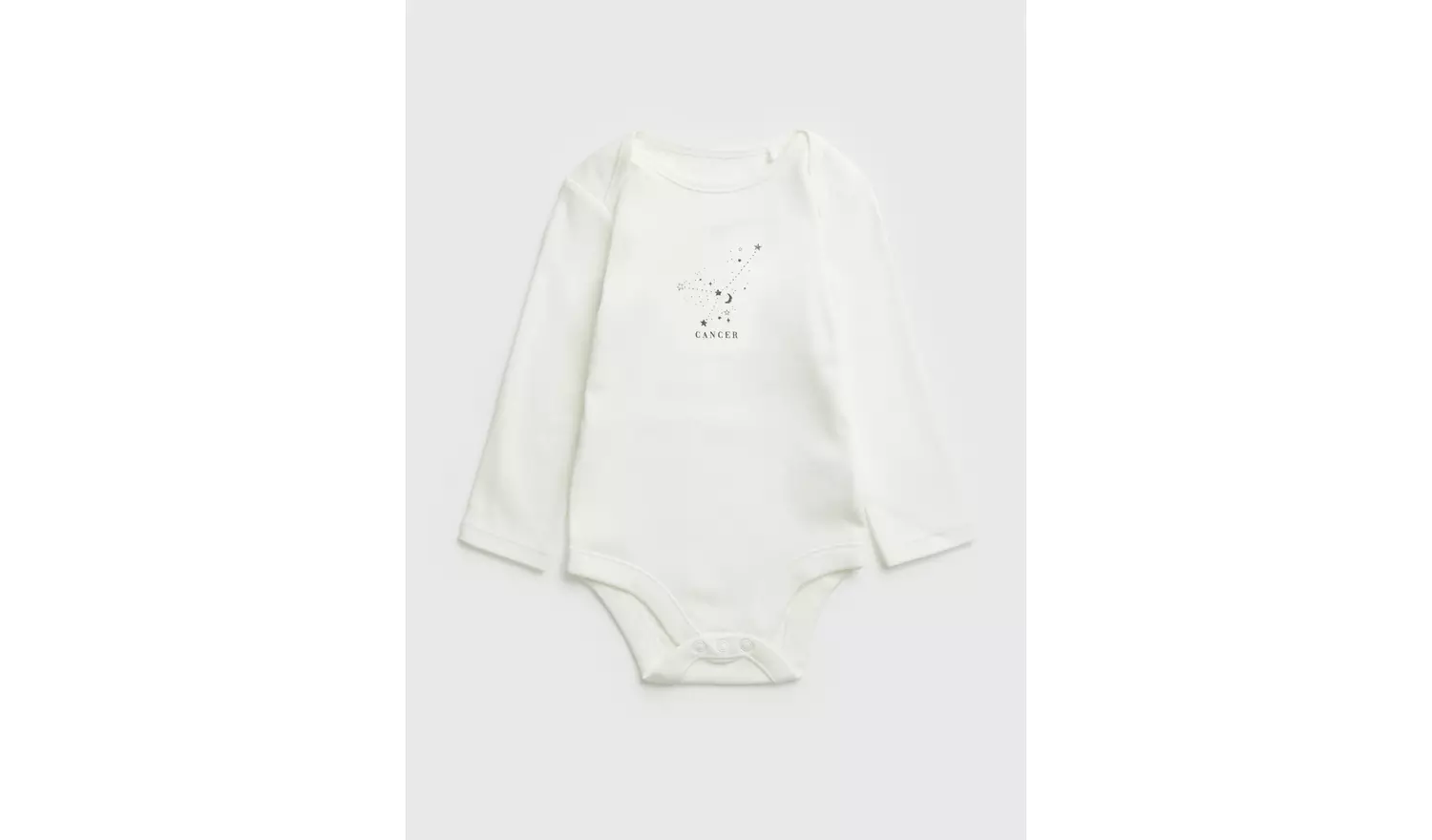 White Cancer Zodiac Bodysuit Up to 1 mth