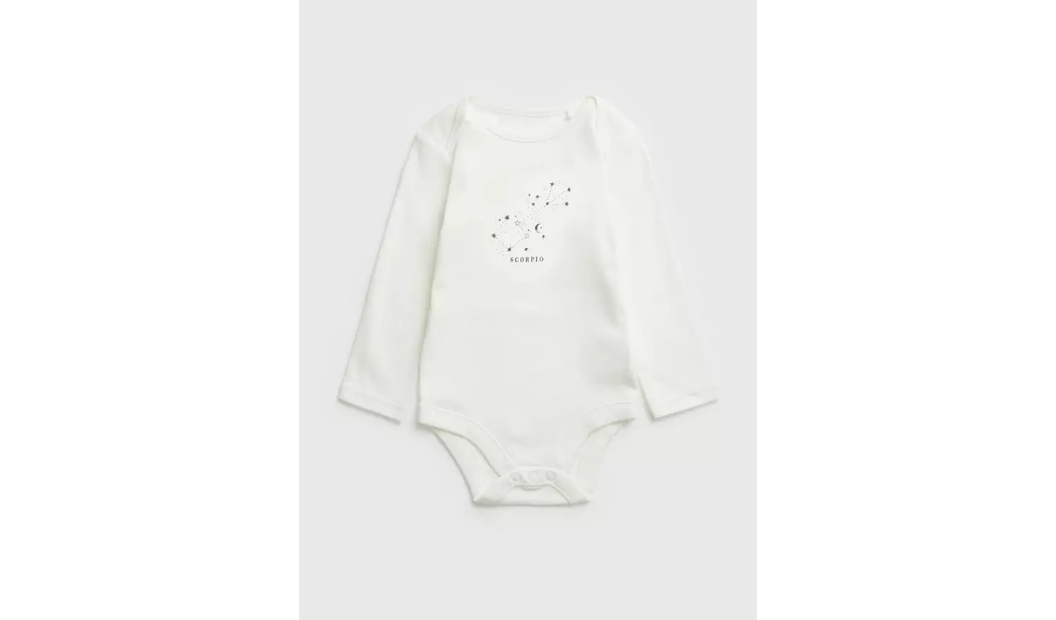 White Scorpio Zodiac Bodysuit Up to 3 mths