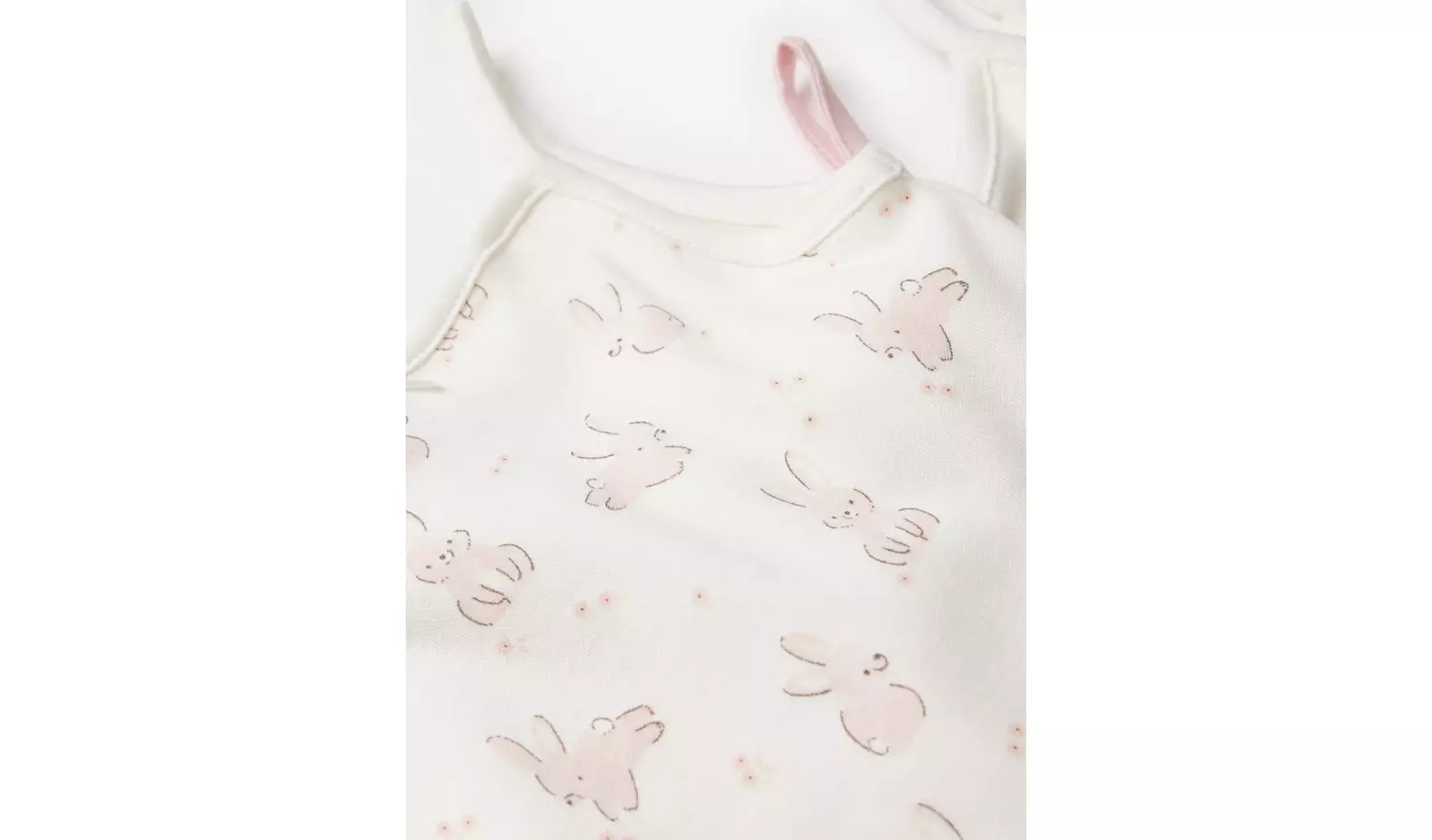 Pink Bunny Print Strappy Bodysuits 3 PackUp to 3 mths
