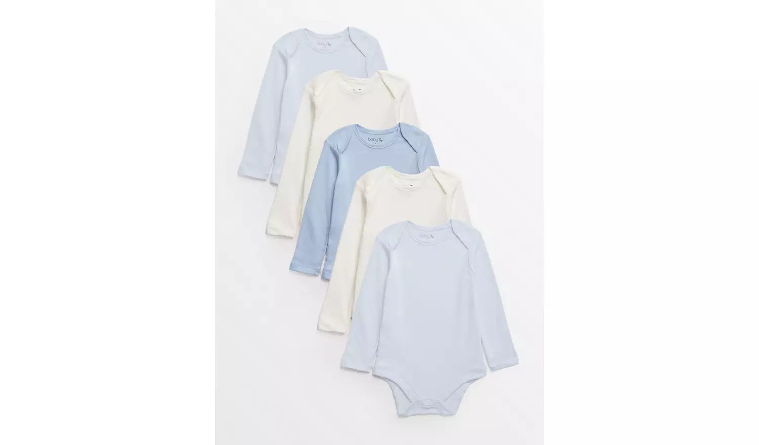 Blue Long Sleeve Bodysuit 5 Pack Newborn