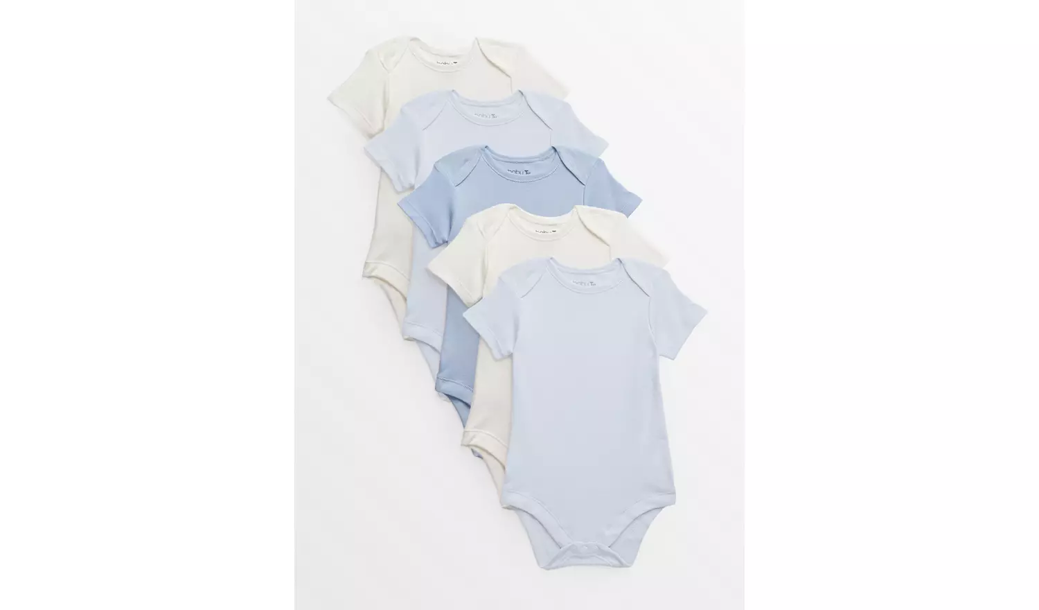 Blue Short Sleeve Bodysuit 5 Pack Up to 3 mths