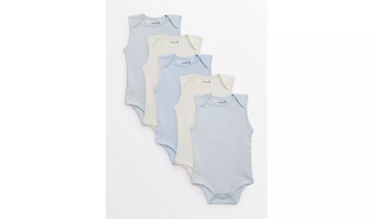 Blue Sleeveless Bodysuits 5 Pack 18-24 months