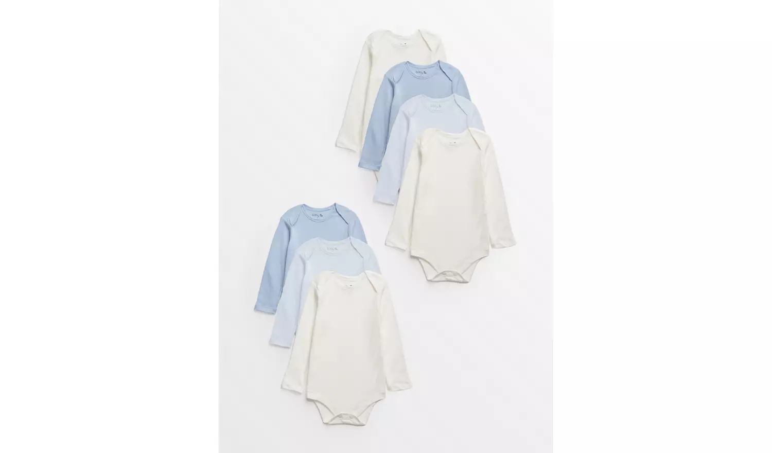 Blue Long Sleeve Bodysuit 7 Pack Up to 1 mth